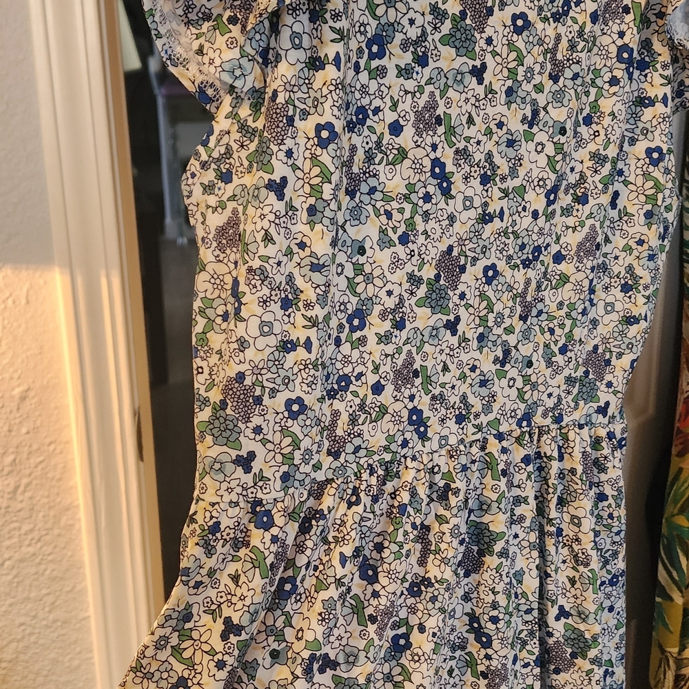 Floral Summer Dress - Blue and Green Print Soft!! NWT
